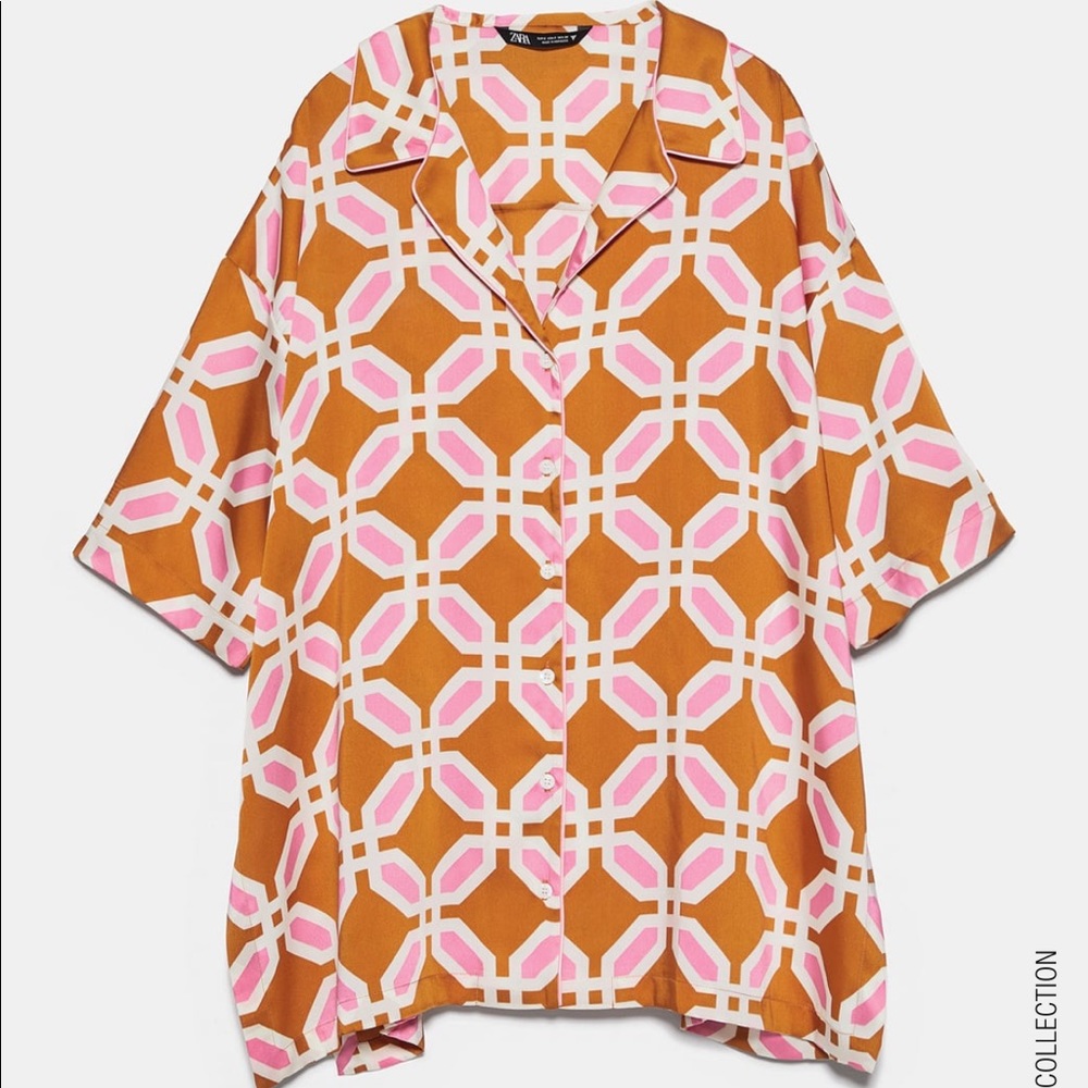ZARA Pajama Style Lounge Wear Top - Picture 11 of 16